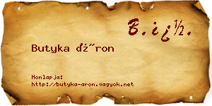 Butyka Áron névjegykártya