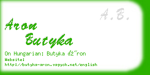 aron butyka business card